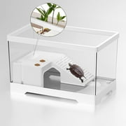 FITYLE Turtle Tank Accessories Box Supplies Tortoise Enclosure Starter Indoor Decor Medium White